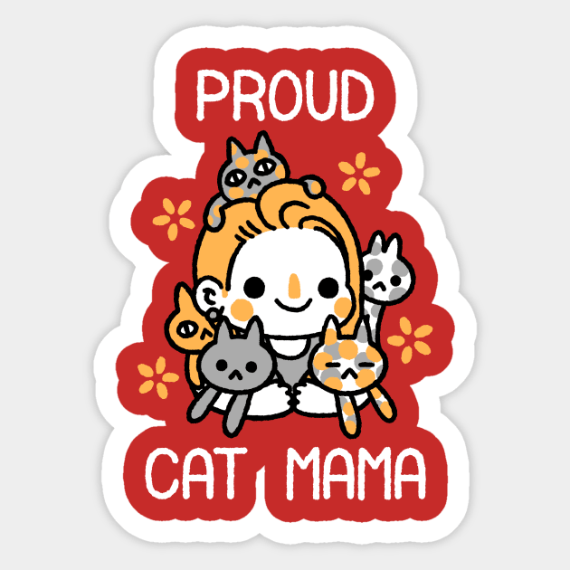 Proud Cat Mama (White Lettering) Sticker by knitetgantt